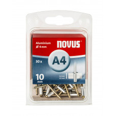 NOVUS BLINDKLINKNAGEL A4 X 10MM, ALU SB, 30 ST.