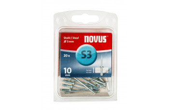 NOVUS BLINDKLINKNAGEL S3 X 10MM, STAAL S3, 20 ST.