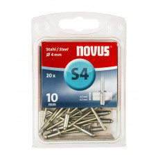 NOVUS BLINDKLINKNAGEL S4 X 10MM, STAAL S4, 20 ST.