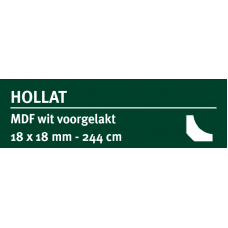 LWK: GREENLINE MDF HOLLAT 18 X 18 MM WIT GEGROND 244 CM