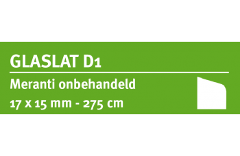 LWK: MERANTI GLASLAT D1 17 X 15 MM ONBEHANDELD 275 CM