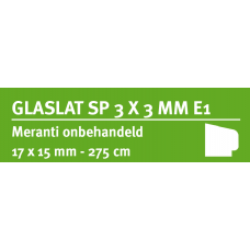 LWK: MERANTI GLASLAT E1 17 X 15 MM ONBEHANDELD 275 CM