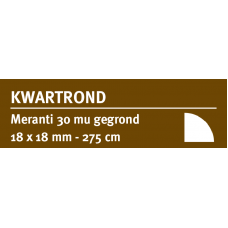 MERANTI KWARTROND 18 X 18 MM 275 CM GEGROND