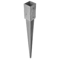 PAALHOUDER MET PUNT 71 X 71 X 750 MM TVZ (2,5 MM STAALDIKTE)