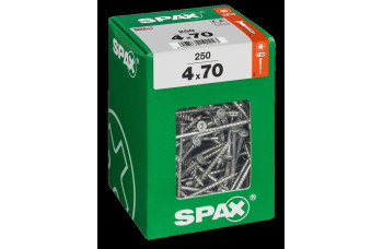 SPAX SPAANPLAATSCHROEF 4X70 MM DEELDRAAD VZ PK TORX T20 DOOS 250 ST.