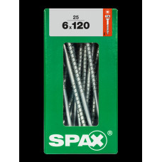 SPAX SPAANPLAATSCHROEF 6X120 MM DEELDRAAD VZ PK TORX T30 DOOS 25 ST.