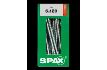 SPAX SPAANPLAATSCHROEF 6X120 MM DEELDRAAD VZ PK TORX T30 DOOS 25 ST.