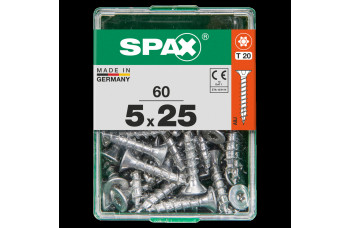 SPAX SPAANPLAATSCHROEF 5X25 MM VOLDRAAD VZ PK TORX T20 DOOS 60 ST.