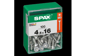 SPAX SPAANPLAATSCHROEF 4,5X16 MM VOLDRAAD VZ PK TORX T20 DOOS 100 ST.