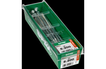 SPAX SPAANPLAATSCHROEF 6X200 MM DEELDRAAD VZ PK TORX T30 DOOS 20 ST.