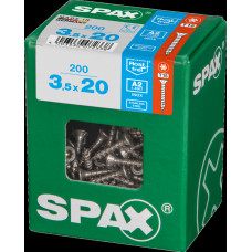 SPAX SPAANPLAATSCHROEF 3,5X20 MM VOLDRAAD RVS PK TORX T15 DOOS 200 ST.