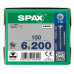 SPAX SPAANPLAATSCHROEF 6X200 MM DEELDRAAD VZ PK TORX T30 DOOS 100 ST.