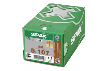 SPAX SPAANPLAATSCHR DISCUSKOP 5X107 MM DEELDR VZ TORX T20 DOOS 150 ST.