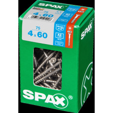 SPAX SPAANPLAATSCHROEF 4X60 MM DEELDRAAD RVS PK TORX T20 DOOS 75 ST.