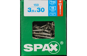 SPAX SPAANPLAATSCHROEF 3,5X30 MM DEELDR RVS PK TORX T15 DOOS 150 ST.