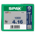 SPAX SPAANPLAATSCHROEF 4X16 MM VOLDRAAD VZ PK KRUIS PZ2 DOOS 1000 ST.