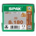 SPAX HI.FORCE SCHROEF 8X180 MM DEELDR VZ TELLERKOP TORX T40 DS 50 ST.