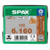 SPAX HI.FORCE SCHROEF 6X160 MM DEELDR VZ TELLERKOP TORX T30 DS 100 ST.