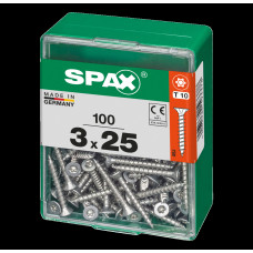 SPAX SPAANPLAATSCHROEF 3X25 MM VOLDRAAD VZ PK TORX T10, DOOS 100 ST.