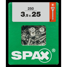 SPAX SPAANPLAATSCHROEF 3,5X25 MM VOLDRAAD VZ PK TORX T20 DOOS 250 ST.