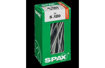 SPAX SPAANPLAATSCHROEF 5X120 MM DEELDRAAD VZ PK TORX T20 DOOS 25 ST.