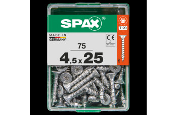 SPAX SPAANPLAATSCHROEF 4,5X25 MM VOLDRAAD VZ PK TORX T20 DOOS 75 ST.