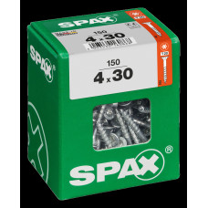 SPAX SPAANPLAATSCHROEF 4X30 MM DEELDRAAD VZ PK TORX T20 DOOS 150 ST.