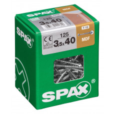 SPAX-M MDFSCHROEF 3,5X40 MM DEELDRAAD VZ PK TORX T15 DOOS 125 ST.