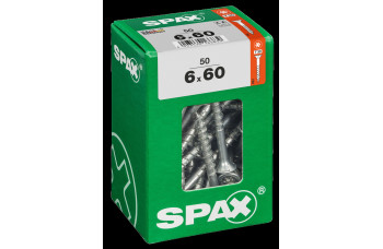 SPAX SPAANPLAATSCHROEF 6X60 MM DEELDRAAD VZ PK TORX T30 DOOS 50 ST.