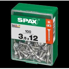 SPAX SPAANPLAATSCHROEF 3,5X12 MM VOLDRAAD VZ PK TORX T20 DOOS 100 ST.
