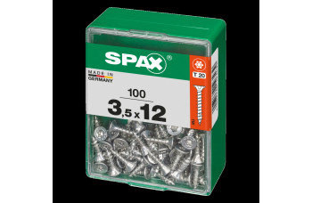 SPAX SPAANPLAATSCHROEF 3,5X12 MM VOLDRAAD VZ PK TORX T20 DOOS 100 ST.