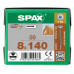 SPAX HI.FORCE SCHROEF 8X140 MM DEELDR VZ TELLERKOP TORX T40 DS 50 ST.