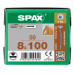 SPAX HI.FORCE SCHROEF 8X100 MM VOLDR VZ TELLERKOP TORX T40 DS 50 ST.