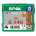 SPAX HI.FORCE SCHROEF 6X140 MM DEELDR VZ TELLERKOP TORX T30 DS 100 ST.