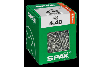 SPAX SPAANPLAATSCHROEF 4X40 MM DEELDRAAD VZ PK TORX T20 DOOS 500 ST.