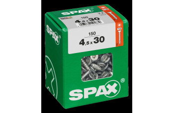 SPAX SPAANPLAATSCHROEF 4,5X30 MM VOLDRAAD VZ PK TORX T20 DOOS 150 ST.