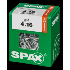 SPAX SPAANPLAATSCHROEF 4X16 MM VOLDRAAD VZ PK TORX T20 DOOS 300 ST.