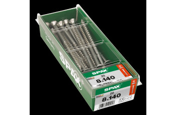 SPAX HOUTCONSTRUCTIESCHROEF 8X140MM DEELDR VZ PK TORX T40 DOOS 20 ST.