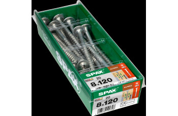 SPAX HI.FORCE SCHROEF 8X120 MM VOLDR VZ TELLERKOP TORX T40 DS 20 ST.