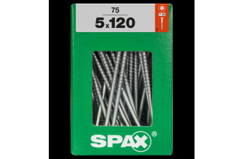 SPAX SPAANPLAATSCHROEF 5X120 MM DEELDRAAD VZ PK TORX T20 DOOS 75 ST.