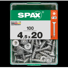 SPAX SPAANPLAATSCHROEF 4,5X20 MM VOLDRAAD VZ PK TORX T20 DOOS 100 ST.