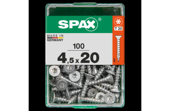 SPAX SPAANPLAATSCHROEF 4,5X20 MM VOLDRAAD VZ PK TORX T20 DOOS 100 ST.