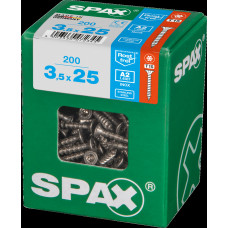 SPAX SPAANPLAATSCHROEF 3,5X25 MM VOLDRAAD RVS PK TORX T15 DOOS 200 ST.