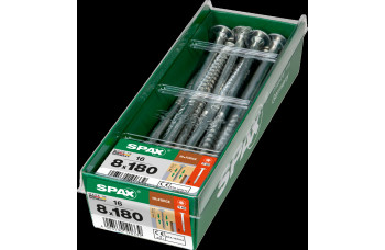 SPAX HI.FORCE SCHROEF 8X180 MM DEELDR VZ TELLERKOP TORX T40 DS 12 ST.