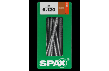 SPAX HI.FORCE SCHROEF 6X120 MM DEELDR VZ TELLERKOP TORX T30 DS 24 ST.