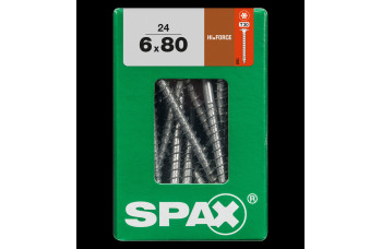 SPAX HI.FORCE SCHROEF 6X80 MM VOLDR VZ TELLERKOP TORX T30 DS 24 ST.