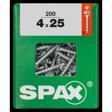 SPAX SPAANPLAATSCHROEF 4X25 MM VOLDRAAD VZ PK TORX T20 DOOS 200 ST.