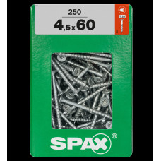 SPAX SPAANPLAATSCHROEF 4,5X60 MM DEELDRAAD VZ PK TORX T20 DOOS 250 ST.