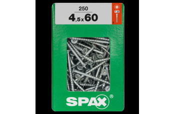 SPAX SPAANPLAATSCHROEF 4,5X60 MM DEELDRAAD VZ PK TORX T20 DOOS 250 ST.