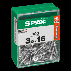 SPAX SPAANPLAATSCHROEF 3,5X16 MM VOLDRAAD VZ PK TORX T20 DOOS 100 ST.